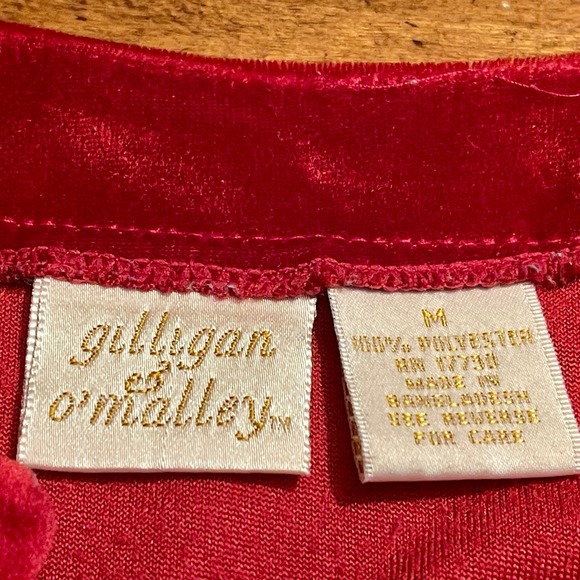 Gilligan and Omalley V-Neck Robe Womens Med. Pullover Red Plush Soft 0,1:S-1452 - Picture 9 of 10